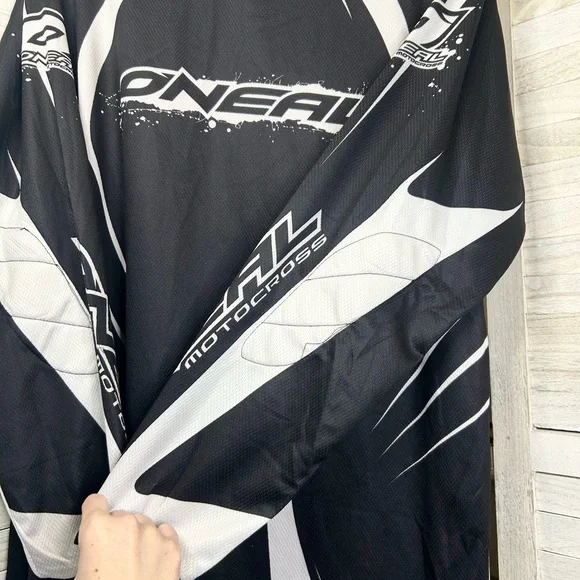 New Low Price! Oneal Motocross Racing Gear Black and White Long Sleeve Jersey - Picture 6 of 15